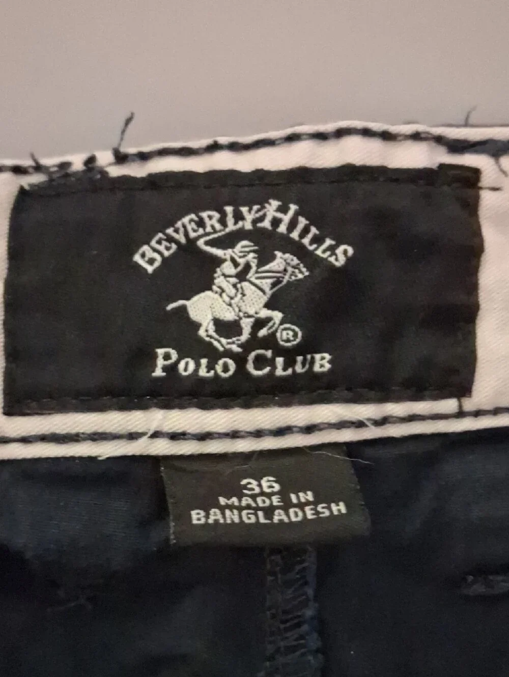 Beverly Hills Polo Club Navy Anchor-Print Chinos with Belt